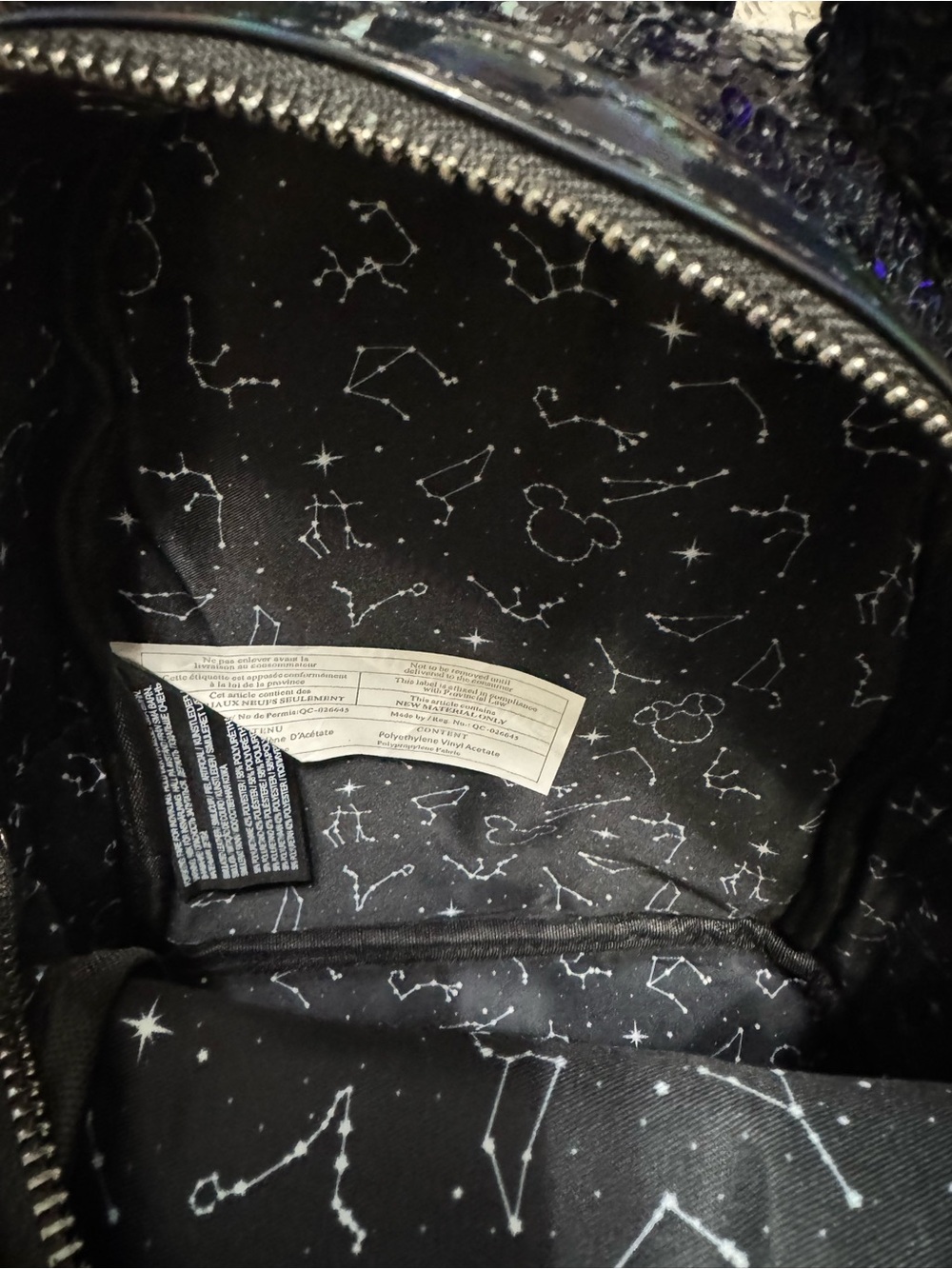 LoungeFly Sequin Minnie Ear Mini Backpack - Black - Picture 8 of 15